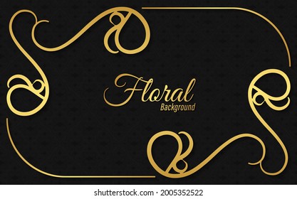 Floral background golden banner design