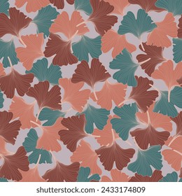 floral background with gonkgo leaves pattern