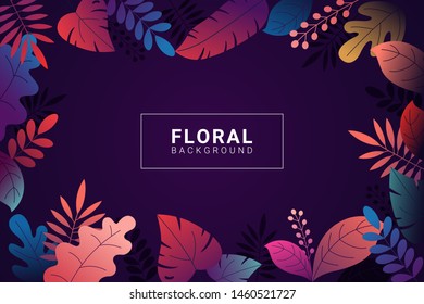 Floral background with gradient colors