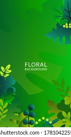 Floral background gradient elements with various colors.
