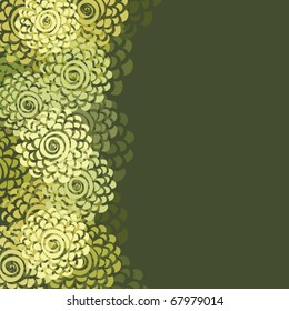 Floral background in green colors