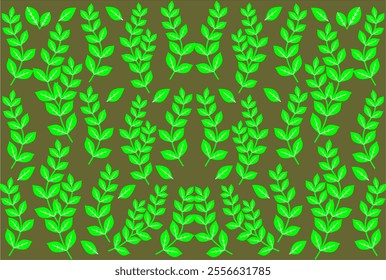 Floral background with green leaves design. Vector illustration.