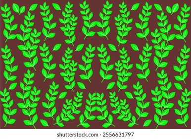 Floral background with green leaves design. Vector illustration.