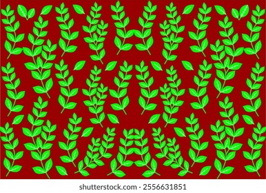 Floral background with green leaves design. Vector illustration.