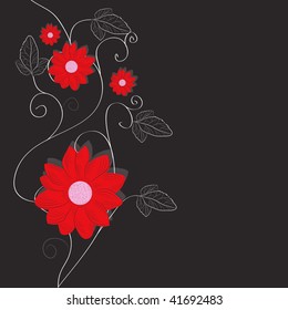 Floral background, greeting card