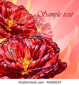 Floral background, greeting card.
