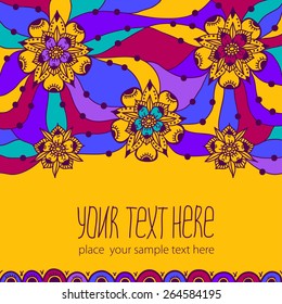 Floral background for greeting card, banner or invitation card. Vector illustration