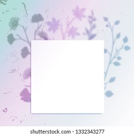 Floral background greeting card Spring blurred design Vector gradient leaves  banners pastel minimal holographic mock up Retro colorful fluid trending illustration