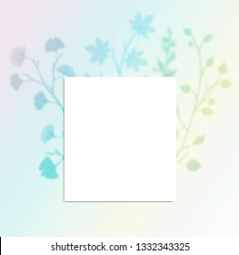 Floral background greeting card Spring blurred design Vector gradient leaves  banners pastel minimal holographic mock up Retro colorful fluid trending illustration