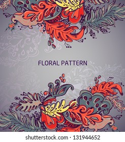 Floral background, greeting card. Template design, anniversary decoration