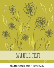 Floral background for greeting card. Vector.