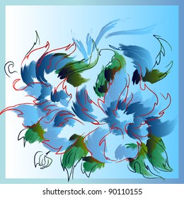Floral background, greeting card. Vector graphic illustration.