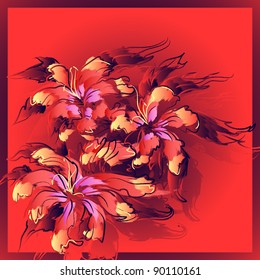 Floral background, greeting card. Vector graphic illustration.