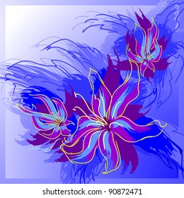 Floral background, greeting card. Vector graphic illustration.