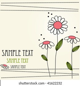  Floral background for greeting card.Vector illustration.