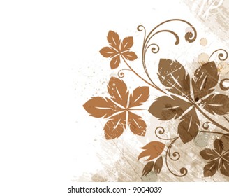 Floral background.
Grunge elements on the separate layer.