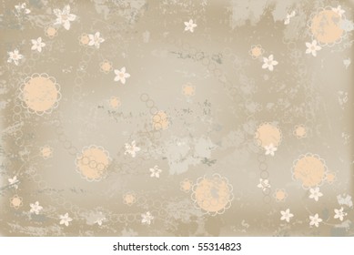 floral background with grunge texture