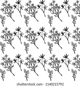 Floral background with hand draw