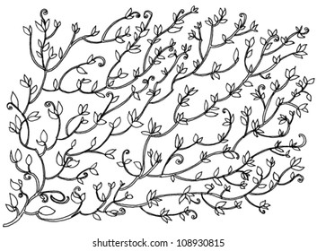 Floral Background Hand Drawn