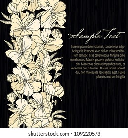 Floral background with hand drawn flowers