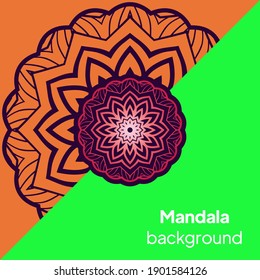 Floral Background. Hand Drawn Ornament with Floral Wreath. Vector illustration