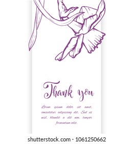 Floral background. Hand drawn vector botanical illustration. Template greeting card, wedding invitation banner with spring flowers. Sketch linear narcissus blossom.Engraved style illustration.