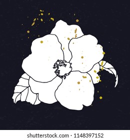 Floral background. Hand drawn vector botanical illustration. 