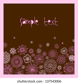 floral, background, hand made, pink, brown