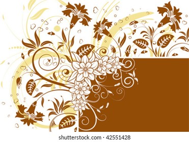 Floral Background with hearts, element for design, vector illustration