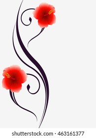 Floral background with hibiscus, design.