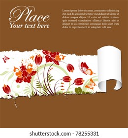 Floral Background with hole, element for design, vector illustration