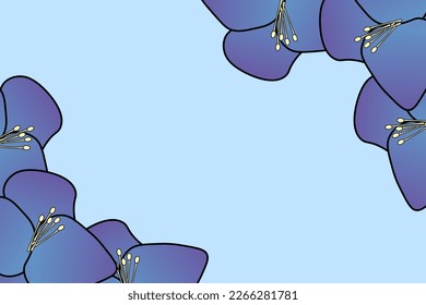 Fondo floral con flores hidrangea con espacio de copia. Fondo de las hortensias azules.
