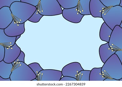 Floral background with a hydrangea flowers with copy space. Blue hydrangeas backdrop.