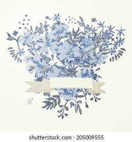 Floral background.The illustration contains transparency and effects.