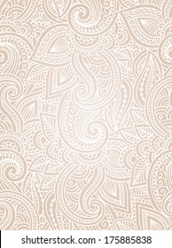 Floral background with indian ornament. Seamless pattern for your design wallpapers, pattern fills, web page backgrounds, surface textures.
