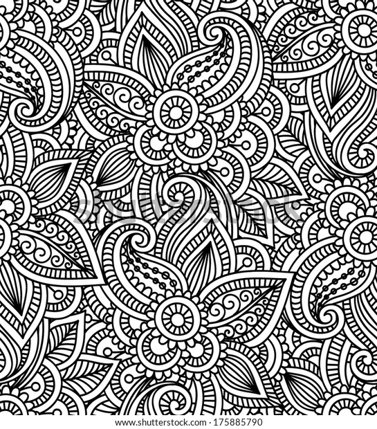 Floral Background Indian Ornament Seamless Pattern Stock Vector ...