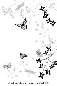 floral background, insects