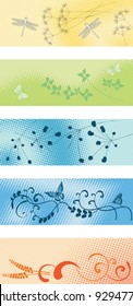 floral background, insects, banner