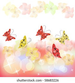 Floral background for an insert of the text or a photo.
