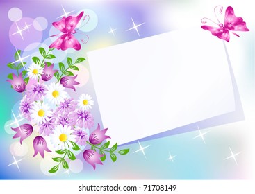 Floral background for an insert of the text or a photo.