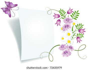 Floral background for an insert of the text or a photo.
