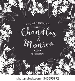 Floral background for invitation card. banners set
