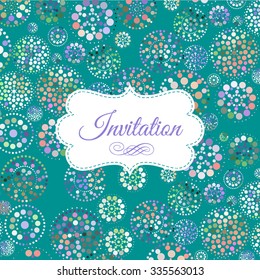 Floral background for invitation on wedding, birthday party.