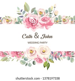 Floral Background Invitation for wedding invitation, anniversary, birthday invitation, bridal shower invitation and many more.