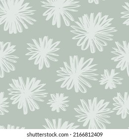 Fondo floral. Flores grandes. Dibujo de línea gráfica. Patrón sin costuras botánicas. Motif de verano bebe Sencillo capricho mínimo tierra color de dos tonos. Papel tapiz infantil de moda en todo el mundo impreso.