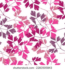 Floral background with leaf silhouettes. mixed media artwork, endless motif for textile decor and design