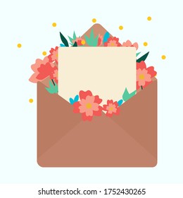 Floral background with letter isolated vector illustration. Modern art banner. Elegant decoration. Botanical wallpaper. Nature concept.