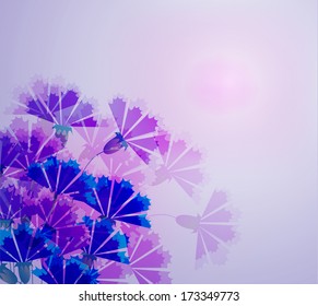 Floral background with lilac flowers