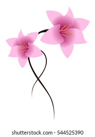 Floral background with lilies.