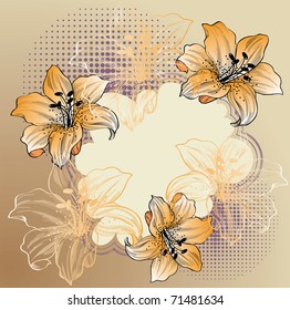 floral background with lilies